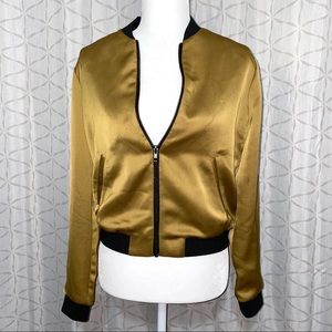 F21 Black And Metallic Brown Light Jacket